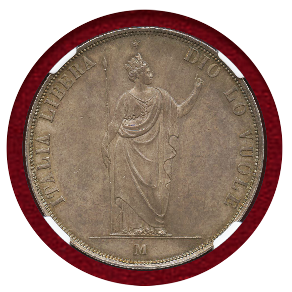 1848年イタリア　ミラノ　ロンバルディア革命臨時政府 5リラ銀貨 JCC | ジャパンコインキャビネット / イタリア ロンバルディア