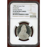 ドイツ デュッセルドルフ 1988(1719)年 復刻銀メダル 都市景観 NGC PF69UC