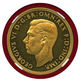 イギリス 1937年 5ポンド プルーフ 金貨 ジョージ6世 NGC PF62UC