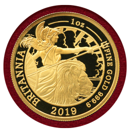 イギリス 2019年 £100-50ペンス金貨 ブリタニア 6枚セット オリジナルBOX