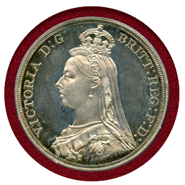 イギリス 1887年 クラウン 銀貨 ヴィクトリア ジュビリーヘッド PCGS PR64