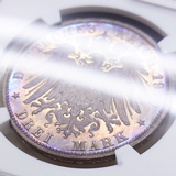 ドイツ ハンブルク 1910J 3マルク 銀貨 都市紋章 NGC PF65