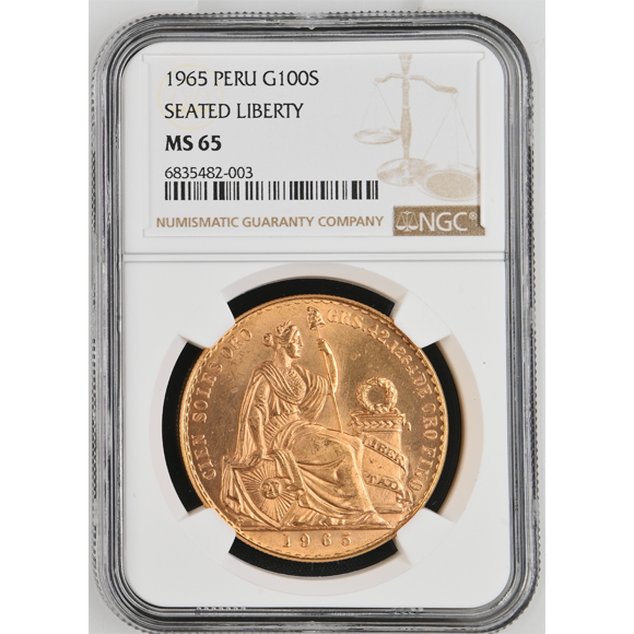 1953 ペルー 100 ソル 金貨 NGC-AU Details 1953 ペルー 100 ソル 金貨 NGC-AU Details（CoinArchives.com