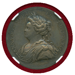 イギリス 1713年 銀メダル アン女王 ユトレヒト条約締結記念 NGC MS62