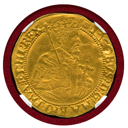 【SOLD】イギリス 1615-16 ユナイト 金貨 ジェームズ1世 NGC XF45