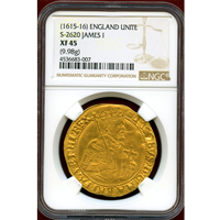 【SOLD】イギリス 1615-16 ユナイト 金貨 ジェームズ1世 NGC XF45