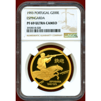 ポルトガル 1993年 200エスクード 金貨 鉄砲伝来 NGC PF69UC