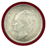 オランダ王国 キュラソー島 1944年 2.5グルデン銀貨 ウィルヘルミナ女王 MS64