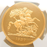 イギリス 1937年 5ポンド プルーフ 金貨 ジョージ6世 NGC PF62UC