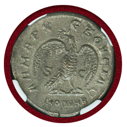 古代ローマ AD244-249 テトラドラクマ銀貨 フィリップ1世 NGC Ch AU