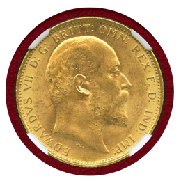 オーストラリア 1907M ソブリン 金貨 エドワード7世 NGC MS63