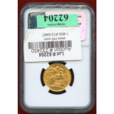 オーストラリア 1907M ソブリン 金貨 エドワード7世 NGC MS63