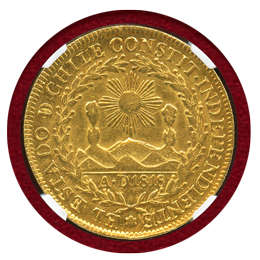 チリ 1833SO I 8エスクード 金貨 NGC AU53
