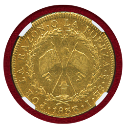チリ 1833SO I 8エスクード 金貨 NGC AU53