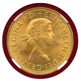 イギリス 1958年 ソブリン 金貨 エリザベス2世 NGC MS65+