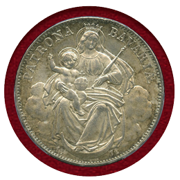ドイツ バイエルン 1871年 ターラー 銀貨　マドンナ  PCGS MS64+