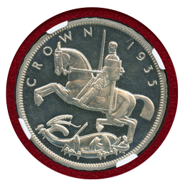イギリス 1935年 クラウン 銀貨 ジョージ5世 NGC PF63ULTRA CAMEO