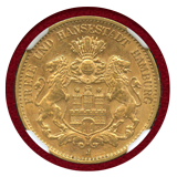 ドイツ ハンブルク 1909J 10マルク金貨 都市紋章 NGC MS63