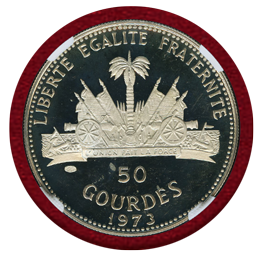 【SOLD】ハイチ 1973年 50グールド銀貨 Proof NGC PF68UC
