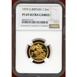 イギリス 1979年 ソブリン 金貨 エリザベス2世ヤングバスト NGC PF69UC