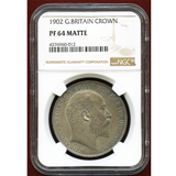 【SOLD】イギリス 1902年 クラウン銀貨 マットプルーフ エドワード7世 PF64 MATTE