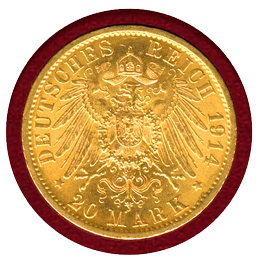 ドイツ プロイセン 1914A 20マルク 金貨 ヴィルヘルム2世