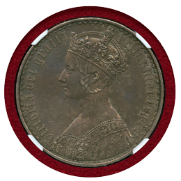 イギリス 1847年 銀貨 ヴィクトリア ゴシッククラウン UNDECIMO NGC PF60