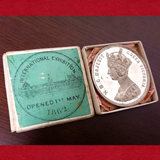 【SOLD】イギリス 1862年 ロンドン万国博覧会 記念メダル ホワイトメタル オリジナル箱付き