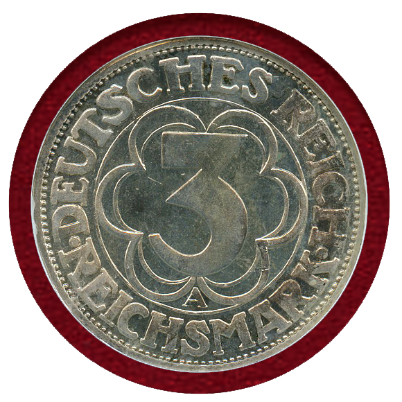 1913年安心の鑑定品鑑定PCGS PR63CAM 1913 E ドイツ ザクセン 3マルク 銀貨