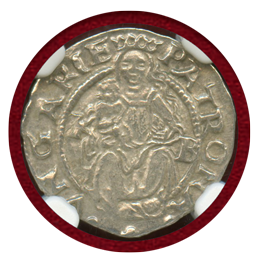 ハンガリー 1552年 デナール銀貨 フェルディナンド1世 NGC MS63