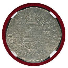 スペイン領オランダ ブラバント公国 1557年 エキュ銀貨 フィリップ2世 AU53