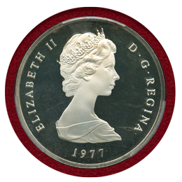 英領 タークスカイコス 1977年 50クラウン 銀貨 ジョージ3世4肖像 PR66DCAM