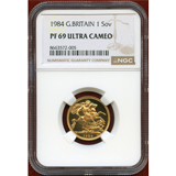 イギリス 1984年 ソブリン 金貨 エリザベス2世 NGC PF69UC