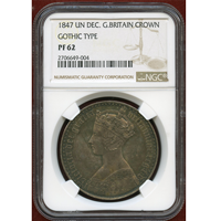 【SOLD】イギリス 1847年 銀貨 ゴシッククラウン UNDECIMO NGC PF62