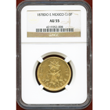 メキシコ 1878年 10ペソ 金貨 NGC AU55