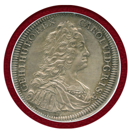神聖ローマ帝国 オーストリア 1733年 ターラー 銀貨 カール6世 NGC MS61