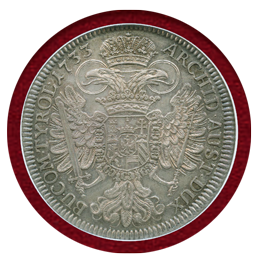 神聖ローマ帝国 オーストリア 1733年 ターラー 銀貨 カール6世 NGC MS61