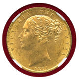 イギリス 1871年 ソブリン 金貨 ヴィクトリア ヤングヘッド シールド MS63