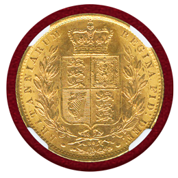 イギリス 1871年 ソブリン 金貨 ヴィクトリア ヤングヘッド シールド MS63