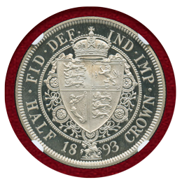 イギリス 1893年 1/2クラウン 銀貨 ヴィクトリア オールドヘッド NGC PF64CAM