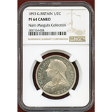 イギリス 1893年 1/2クラウン 銀貨 ヴィクトリア オールドヘッド NGC PF64CAM