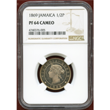 英領ジャマイカ 1869年 1/2ペニー 白銅貨 ヴィクトリア女王 NGC PF64CAMEO