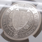 イギリス 1893年 1/2クラウン 銀貨 ヴィクトリア オールドヘッド NGC PF64CAM