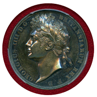 【SOLD】イギリス 1821年 銀メダル ジョージ4世 戴冠記念 PCGS SP63