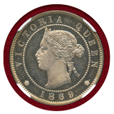 英領ジャマイカ 1869年 1/2ペニー 白銅貨 ヴィクトリア女王 NGC PF64CAMEO