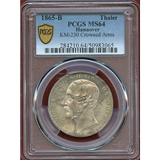 ドイツ ハノーファー 1865B ターラー 銀貨 ゲオルク5世 PCGS MS64