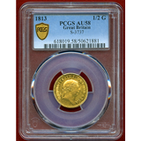 イギリス 1813年 1/2ギニー 金貨 ジョージ3世 PCGS AU53