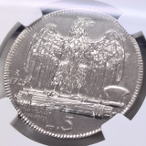 イタリア 1926 5リレ PROVA 試作 ニッケル貨 エマヌエレ3世 MS66
