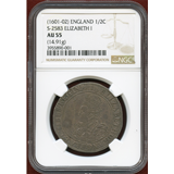 【SOLD】イギリス (1601-02) 1/2クラウン銀貨 エリザベス1世 NGC AU55