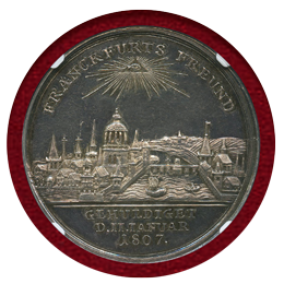 【SOLD】ドイツ フランクフルト 1807年 銀メダル 都市景観 カール・ダールベルク MS62